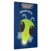 かわいい緑のグローブバグ蛍の漫画イラストレーション クリップボード (右)