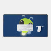 かわいい緑のグローブバグ蛍の漫画イラストレーション デスクマット (キーボード&マウス)