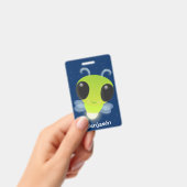 かわいい緑のグローブバグ蛍の漫画イラストレーション バッジ (手持ち)