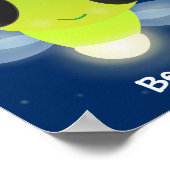 かわいい緑のグローブバグ蛍の漫画イラストレーション ポスター (角)