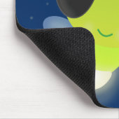 かわいい緑のグローブバグ蛍の漫画イラストレーション マウスパッド (コーナー)