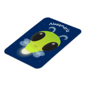 かわいい緑のグローブバグ蛍の漫画イラストレーション マグネット (左側)