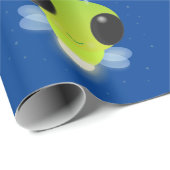 かわいい緑のグローブバグ蛍の漫画イラストレーション ラッピングペーパー (ロールコーナー)