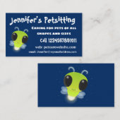 かわいい緑のグローブバグ蛍の漫画イラストレーション 名刺 (正面/裏面)