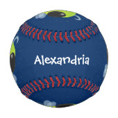 かわいい緑のグローブバグ蛍の漫画イラストレーション 野球ボール (正面)