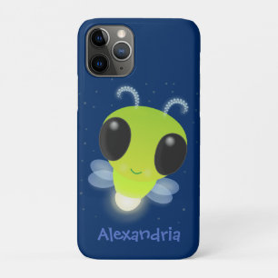 かわいい緑のグローブバグ蛍の漫画イラストレーション iPhone 11 PROケース