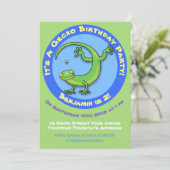 かわいい緑のゲッコ漫画 招待状 (スタンド正面)