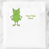 かわいい緑のゴブリンの漫画 長方形シール (バッグ)