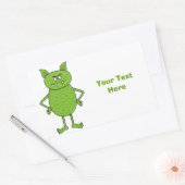 かわいい緑のゴブリンの漫画 長方形シール (封筒)