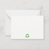 かわいい緑のゴミ収集車の子供の誕生日パーティーグッズ どんな年齢にも ノートカード (裏面)