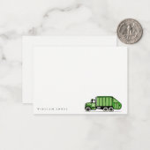 かわいい緑のゴミ収集車 子供の誕生日 すべての年齢 ノートカード (正面/裏面インサイチュ)