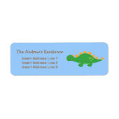 かわいい緑のステゴサウルス子供へ恐竜 ラベル (正面)