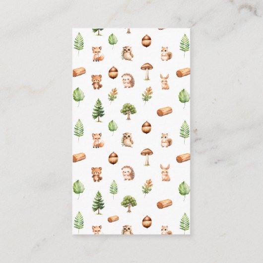 かわいい緑のセージ赤ちゃんシャワー予約リクエスト エンクロージャーカード (裏面)