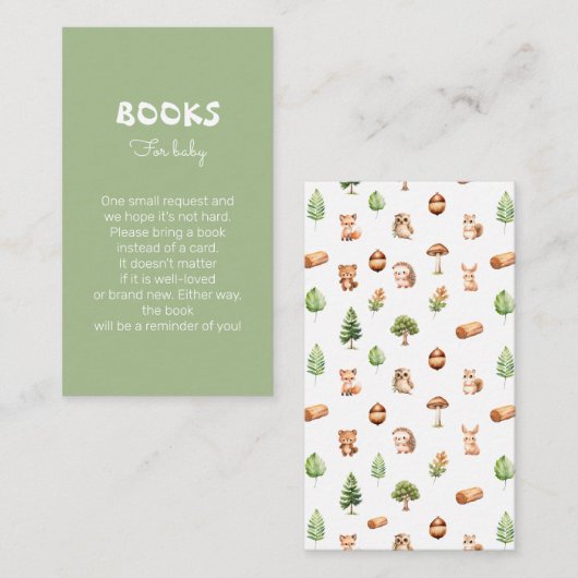 かわいい緑のセージ赤ちゃんシャワー予約リクエスト エンクロージャーカード (正面/裏面)