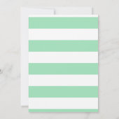 かわいい緑のテディベア車でベビーシャワー 招待状 (裏面)