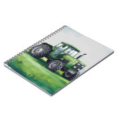かわいい緑のトラクター農場水彩子供 ノートブック (左側)