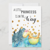 *~*かわいい緑のドラゴンで赤ちゃんの子をシャワー 招待状 (正面)