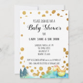 *~*かわいい緑のドラゴンで赤ちゃんの子をシャワー 招待状 (裏面)