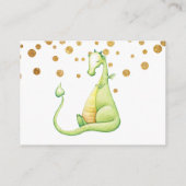 *~*かわいい緑のドラゴン赤ちゃんシャワーで本を持って来る エンクロージャーカード (裏面)