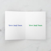 かわいい緑のハおもしろいッピーカメレオントカゲの漫画 カード (内部)