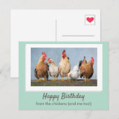 かわいい緑のハッピーバースデー 鶏から ポストカード (正面/裏面)