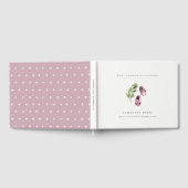 かわいい緑のピンクの女の子の靴の葉ベビーシャワー ゲストブック (全面)