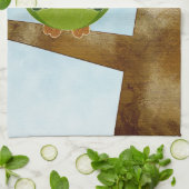 かわいい緑のフクロウの台所タオル キッチンタオル (折り畳み)