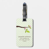 かわいい緑のフクロウ ラゲッジタグ (裏面縦)
