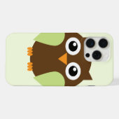 かわいい緑のフクロウ iPhoneケース (裏面横)
