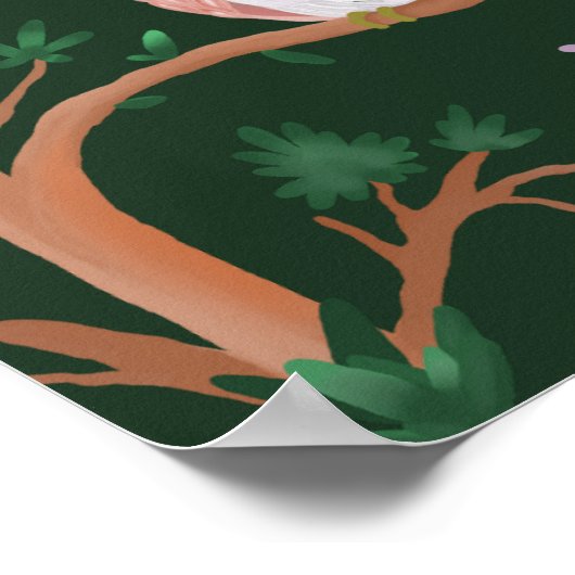 かわいい緑のフローラへようこそ赤ちゃんシャワーの看板 ポスター (角)