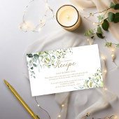 かわいい緑のブライダルシャワーレシピリクエストエンクロス エンクロージャーカード