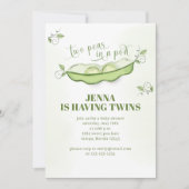 かわいい緑のベビーツインズトゥーエンドウ | QRコード 招待状 (正面)