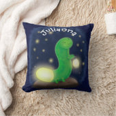 かわいい緑のホタル虫の漫画イラスト クッション (ブランケット)