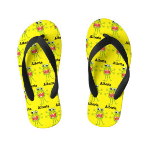 かわいい緑のマンガおもしろいおもしろい子供へ キッズビーチサンダル