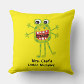 かわいい緑のマンガおもしろいおもしろい子供へ クッション (正面)