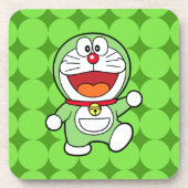 かわいい緑のミニドラえもんアニメ コースター (正面)