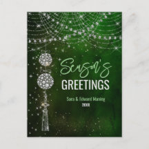 かわいい緑のモノグラムオーナメントクリスマス新年