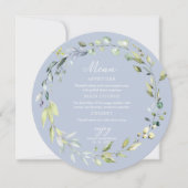 かわいい緑のユーカリブライダルシャワーサークルメニュー 招待状 (正面)