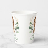 かわいい緑のライオンワイルド第1誕生日パーティー 紙コップ (右)