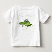かわいい緑のワニのキャラクター ベビーTシャツ (裏面)