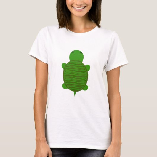 かわいい緑の亀 Tシャツ (正面)