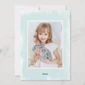 かわいい緑の写真コラージュ宗教的なクリスマス シーズンカード (裏面)