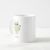 かわいい緑の子猫のキャラクター コーヒーマグカップ (正面左)