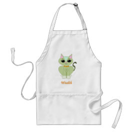 かわいい緑の子猫のキャラクター スタンダードエプロン