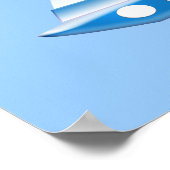 かわいい緑の宇宙エイリアンと宇宙船 ポスター (角)