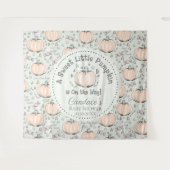 かわいい緑の小さなかぼちゃの赤ちゃんシャワー背景 タペストリー (正面(横))