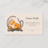 かわいい緑の小さなキツネおむつラッフル エンクロージャーカード (正面)