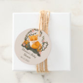 かわいい緑の小さなキツネベビーシャワー フェイバータグ (インサイチュ)