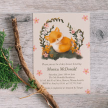 かわいい緑の小さなキツネベビーシャワー