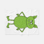 かわいい緑の小悪魔の漫画 フリースブランケット (正面(横))